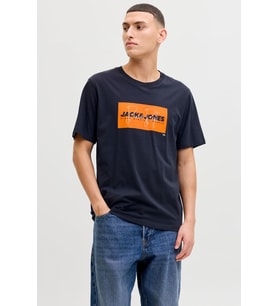 Jack & Jones JJCOLE Print Erkek Tişört Bisiklet Yaka Kısa Kollu (Lacivert)