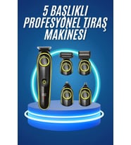 5 Başlıklı Şarjlı Tıraş Makinesi Kablosuz Saç Sakal Burun Tıraşına Uygun