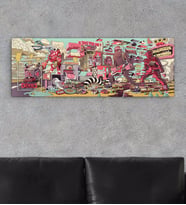 BK Gift Modern Soyut Tasarımlı Panorama Kanvas Tablo 150x50cm-16