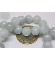 Akuamarin Taşı YARIM Dizi 10mm (18cm uzunluğundadır)