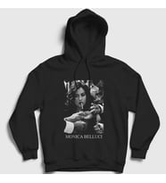 Presmono Unisex Beyaz Smoke Monica Belluci Kapüşonlu Sweatshirt 412250tt (Siyah)