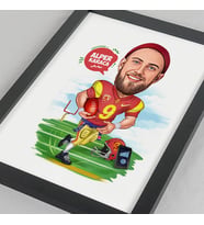 Kişiye Özel Amerikan Futbolcusu Erkek Karikatürlü Resim Çerçevesi