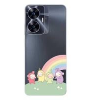 Realme C55 Uyumlu Teletubbies Desenli Şeffaf Telefon Kılıfı