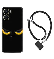 Vivo Y16 Kılıf Silikon Boyun Askılı İpli Desenli Silikon Black Eyes 1644