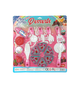 Çocukların Hayallerini Gerçekleştiren 16 Parça Oyuncak Pasta Seti (Pembe)