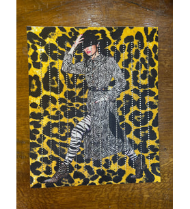 24X20 CM TAŞLI LEOPAR VE ZEBRA DESENLİ KADIN GÖRSELLİ APLİKE ARMA DİKİŞ HOBİ AKSESUARI