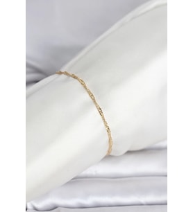 CM 14K Gold Renk Ezme Burgu Zincir Model Kadın Bileklik