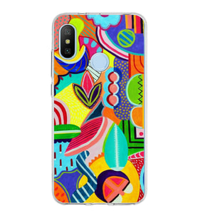 PrintiFy Xiaomi Mi A2 ile Uyumlu 1mm Slim Fit Retro Renkler 6 Baskılı Şeffaf  Kılıf