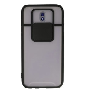Mey İthalat® Samsung Galaxy J7 Pro / J730 Kılıf Palm Buzlu Kamera Sürgülü Silikon - Siyah