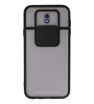 Mey İthalat® Samsung Galaxy J7 Pro / J730 Kılıf Palm Buzlu Kamera Sürgülü Silikon - Siyah