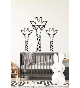 Zurafa Kardeşler Duvar Stickers Bebek Ve Çocuk Odası Dekoratif Duvar Çıkartma Sticker