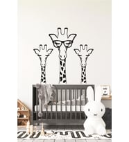 Zurafa Kardeşler Duvar Stickers Bebek Ve Çocuk Odası Dekoratif Duvar Çıkartma Sticker