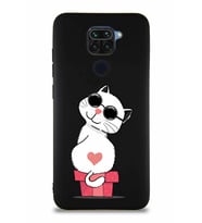 Xiaomi Redmi Note 9 Soft Premier Kapak Coolcat Tasarımlı Silikon Kılıf - Siyah (Şeffaf)