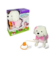 Vardem Tasmalı Hareketli Yürüyen Peluş Köpek Pembe Fiyonklu (Çok Renkli)