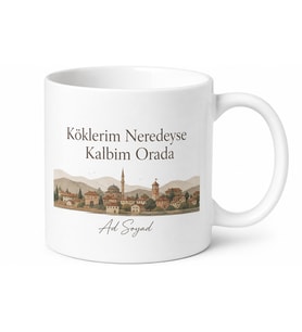 Memleket Temalı Sade Tasarım Baskılı Kupa Bardak Hediye Porselen Mug