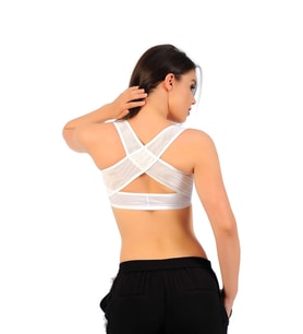 #Korse Polyamid Kaliteli Beyaz Kadın Sırt Toparlayıcı Göğüs Dikleştirici Korse