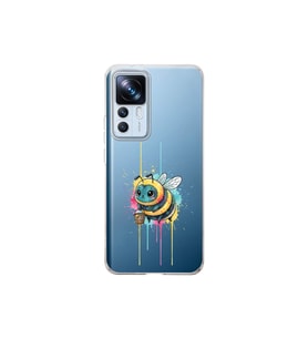 Xiaomi Mi 12T Pro ile uyumlu Splash arı tasarımlı şeffaf silikon kılıf