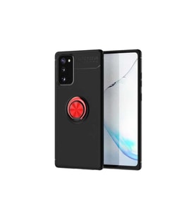 Samsung Galaxy Note 20 Uyumlu Kılıf Zore Ravel Silikon Kapak (Siyah-Kırmızı)