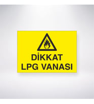 Dikkat Lpg Vanası 21x28 Arkası Yapışkanlı Levha