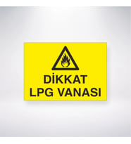 Dikkat Lpg Vanası 21x28 Arkası Yapışkanlı Levha