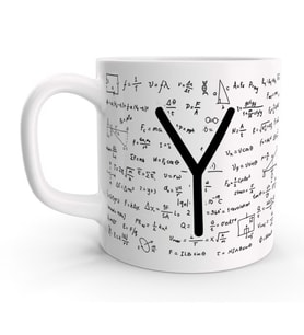 Y Harfi Matematik Formül Tasarım Harfli Kupa Bardak