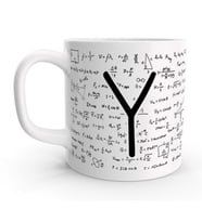 Y Harfi Matematik Formül Tasarım Harfli Kupa Bardak