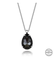 Crystal Taşlı Top Zincir Damla Gümüş Kadın Kolye