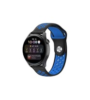 Watch 22mm Spor Delikli Kordon - Siyah-mavi