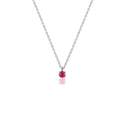 925 Ayar Gümüş Ruby Taşlı Minimal Tektaş Kolye