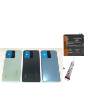 REDMİ NOTE 12S ARKA BATARYA KAPAĞI ,BATARYA VE B7000 YAPIŞTIRICI (SİYAH)