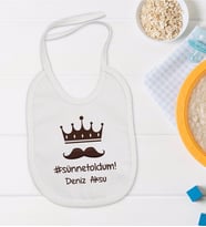 BK Kids Kişiye Özel Sünnet Oldum Tasarımlı Bebek Mama Önlüğü - Model 1