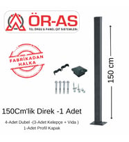 Panel Çit Direği Aksesuarlı-(-150cm-)Renk Antrasit Gri