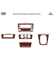 Meriç® Skoda Super B Ön Torpido Kaplama Maun 6 Parça 2002-2007 (Maun)