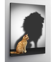 Kanvas Tablo Gölgesi Aslan Olan Kedi