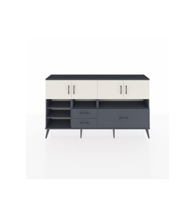 Arges Konsol 8 Raflı 3 Çekmeceli 4 Kapaklı 176x30x99 Antrasit-Aytaşı/Antrasit