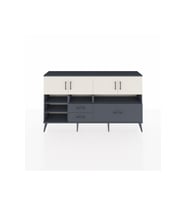 Arges Konsol 8 Raflı 3 Çekmeceli 4 Kapaklı 176x30x99 Antrasit-Aytaşı/Antrasit