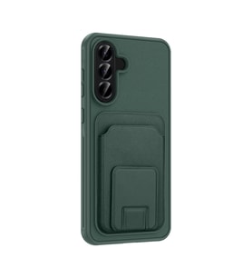 Galaxy A56 Kılıf Kartlıklı TPU Bikart Kılıf (Koyu Yeşil)