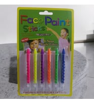 VIP KALİTE PALYAÇO YÜZ BOYASI 6 LI KALEM YÜZ BOYAMA SETİ FACE PAİNT STİCKS NEON BRİGHT COLORS