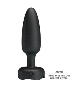 Odins Shop USB'den Manyetik Şarjlı 10 Farklı Titreşimli İleri Geri Hareketli 5 Led Işıklı Silikon Anal Plug