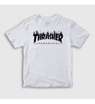 Presmono Unisex Çocuk Beyaz Logo V6 Thrasher T-Shirt 279637tt (Beyaz)