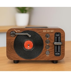 Mini Boy Retro Bluetooth Radyo Hoparlör – CZ1011BT Klasik Tasarım, Kablosuz Bağlantı, Güçlü Ses, Uzun Pil Ömrü, Taşınabilir Hoparlör CZ1011BT 360 x 140 x 120 mm (CZ1011BT - Kahverengi)