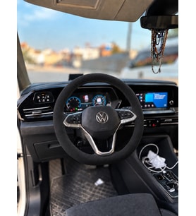 Vw Multivan T7 Direksiyon Kılıfı Alcantara Süet Monza Black Serisi Siyah 2021-2026