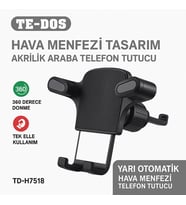 Hava Menfezi Uyumlu Yarı Otomatik Akrilik Gövde Sahip Çift Kilitlemeli Araç İçi Telefon Tutucu