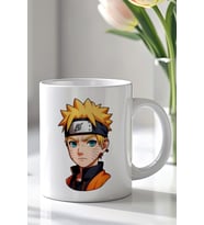 Naruto Uzumaki Tasarımlı 330ml Baskılı Beyaz Seramik Kupa Bardak