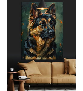 Alman Kurdu Asil Köpek Dekoratif Kanvas - Mdf Ahşap Tablo