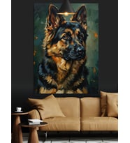 Alman Kurdu Asil Köpek Dekoratif Kanvas - Mdf Ahşap Tablo