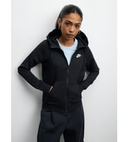 Sportswear Essential Full-Zip Fleece Hoodie Siyah Kadın Sweatshirt