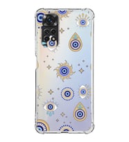 PrintiFy Xiaomi Redmi Note 11S Uyumlu Nazar Boncuğu 5 Baskılı Şeffaf Köşe Korumalı Antişok Kılıf