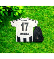 Beşiktaş CİRO IMMOBILE Yeni Sezon Çocuk Futbol Forması Çorap Bileklik Hediyeli 4'lü Set (Siyah Beyaz)