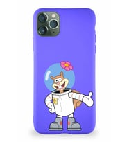 Apple iPhone 11 Pro Max Soft Premier Kapak Sandy Tasarımlı Silikon Kılıf - Mor (Şeffaf)